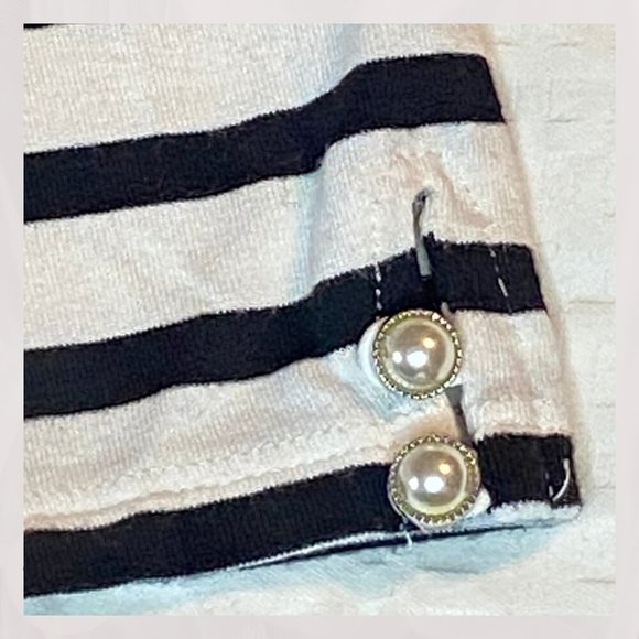 White House Black Market Striped Boat Neck Blouse Size Large GUC - Picture 9 of 9